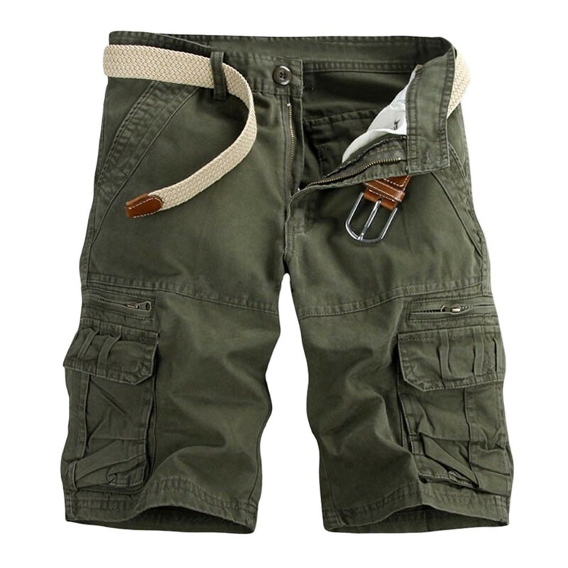 2024 Summer Trendy Men Workwear Shorts Cargo Style Loose Straight Crotch Multi-Pocket Casual Five-Point Pants Hot Selling Outfit