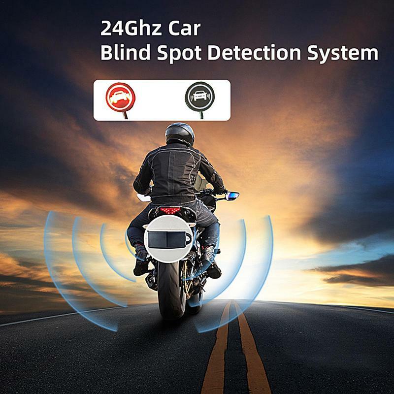 Sistema de detección de puntos ciegos LED para motocicleta, alerta Visual del conductor, Kit de detección de Radar de monitoreo, 65,62 pies