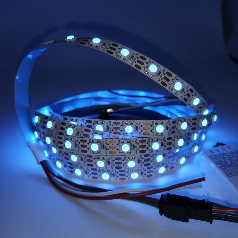 Bande lumineuse LED adressable avec kit de contrôleur Bluetooth USB éventuelles 110E, RVB, WS2812B, WS2812, 5V, 30, 60/144 pixels/m