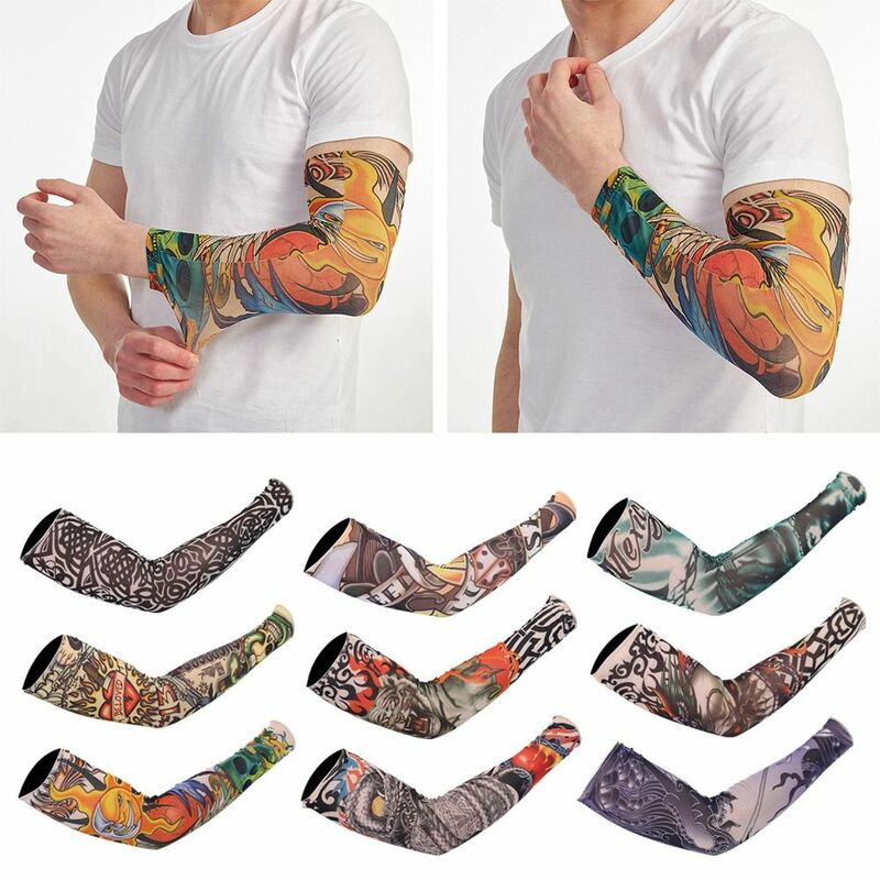 Running New Outdoor Sport protezione UV Summer Cooling Arm Cover Tattoo Arm Sleeves Flower Arm Sleeves protezione solare