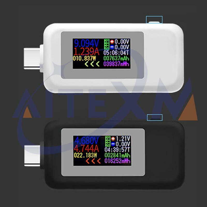 Probador USB tipo C de corriente 10 en 1, medidor de voltaje de 4-30V, amperímetro de sincronización, Monitor Digital, indicador de potencia de corte, cargador de banco