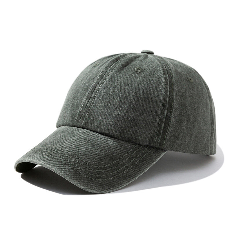 หมวกเบสบอลธรรมดาซักได้หมวกแบบวินเทจปรับได้หมวกพ่อแบบไม่มีโครงสร้างหมวกผ้าฝ้ายลำลอง