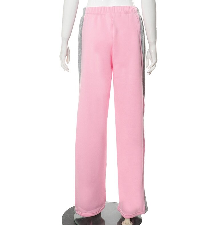 Pantalones informales para mujer, pantalón de cintura alta con bolsillos laterales, pierna ancha recta Y2K, cintura elástica, Otoño, 2023