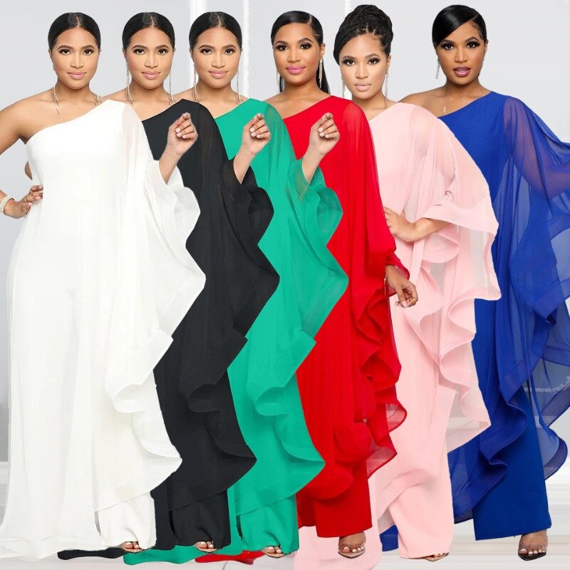 Африканская одежда 2024, африканская одежда для женщин, женская модная юбка с высокой талией, черный, белый, зеленый длинный комбинезон, сексуальные комбинезоны