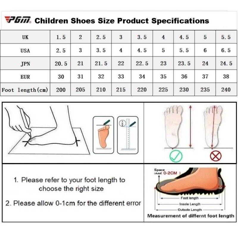 Кроссовки для гольфа PGM для мальчиков, спортивная одежда, детская обувь, шнурки с ручками, водонепроницаемые с нескользящей подошвой XZ241