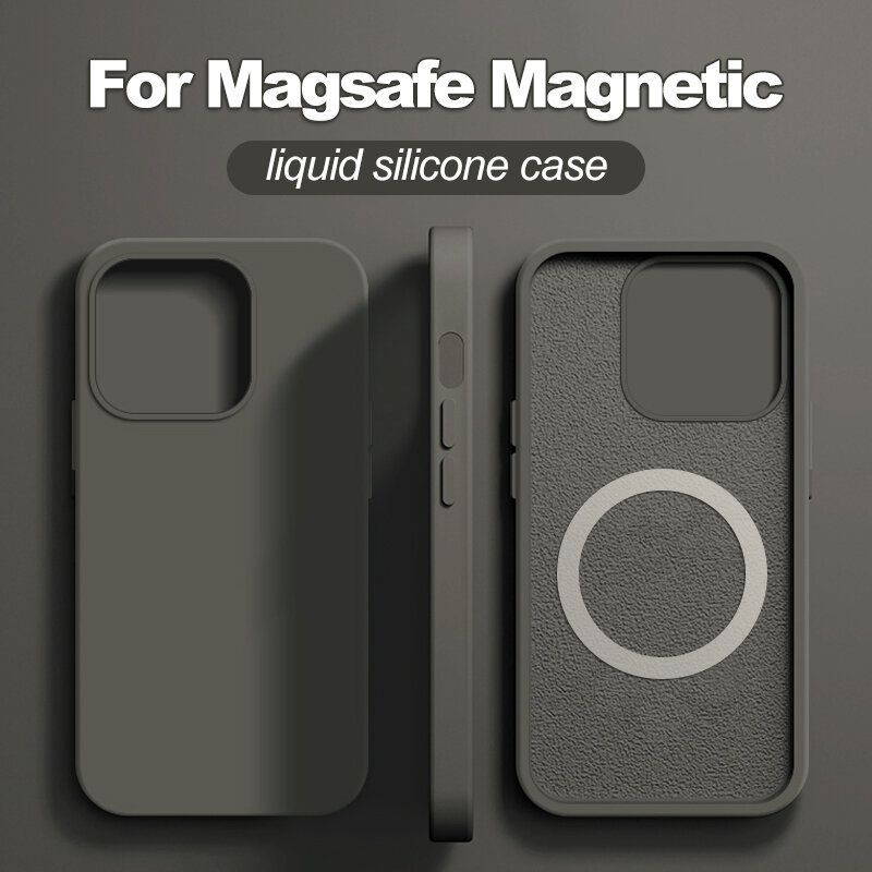 Luxe Originele Vloeibare Siliconen Magnetische Case Voor For iPhone 15 14 13 12 11 Pro Max Plus telefoon hoesjes Hoezen Voor For Magsafe Schokbestendige Zachte Cover