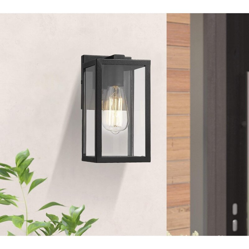 Lámpara de pared para exteriores, iluminación de montaje en pared para exteriores, candelabro de 1 luz, paquete de 4