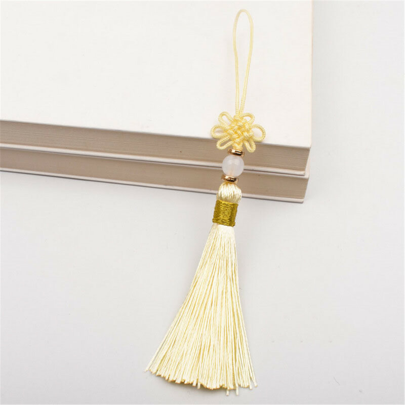 Fengshui – pendentif en corde, pour bricolage, porte-clés, sac, vêtements, décoration de la maison, nœud chinois, pompon, lanière, bijoux, cadeau, 13cm, 1 pièce