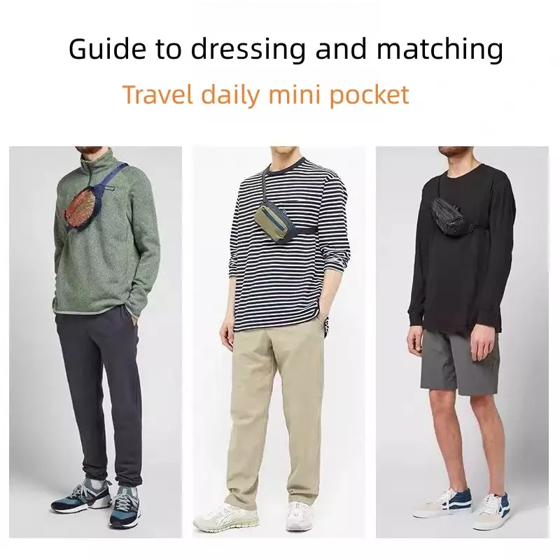 심플 패션 남녀공용 여행 레저 가방, 미니 1L 야외 여행 포켓