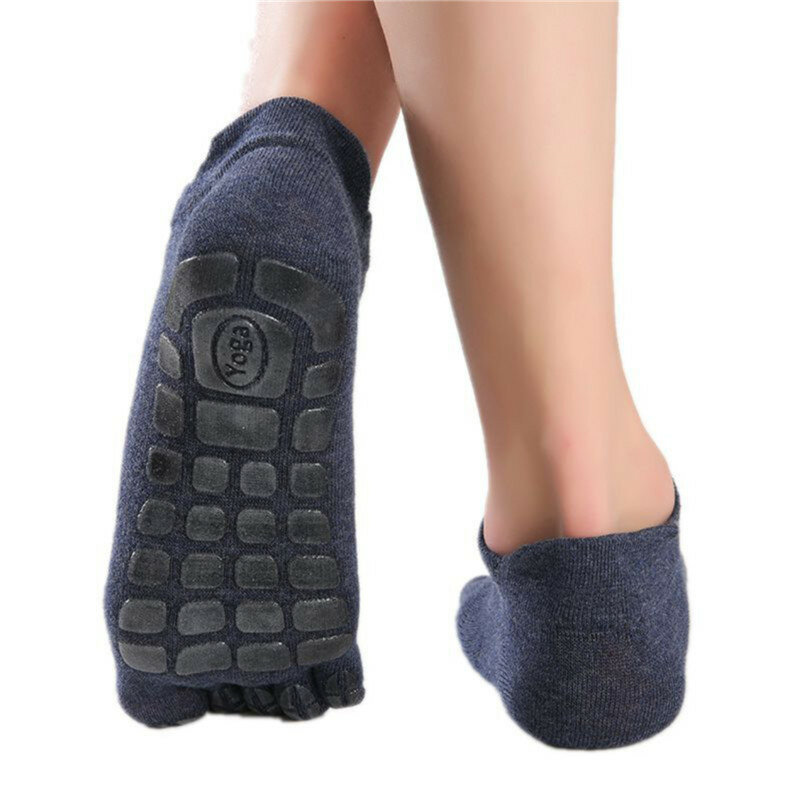 Calcetines de cinco dedos para hombre, medias cálidas antideslizantes con agarre, para Fitness, para invierno, novedad