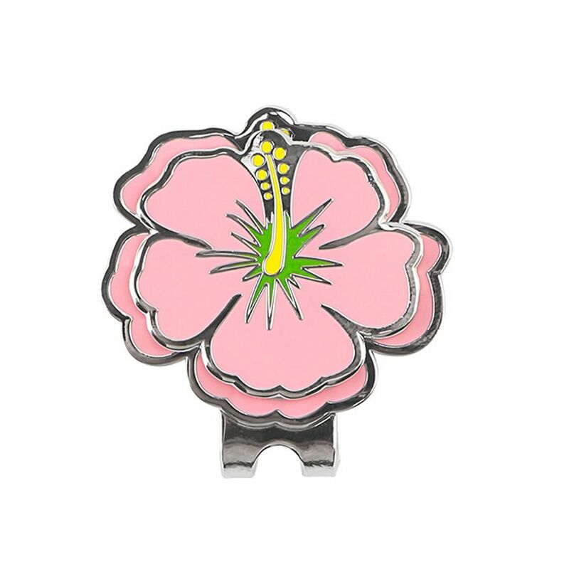 1 pz New Golf Ball Marker Pink Flower Pattern pennarello magnetico in lega adatto per berretto da Golf accessori da Golf regalo per ragazze e donne