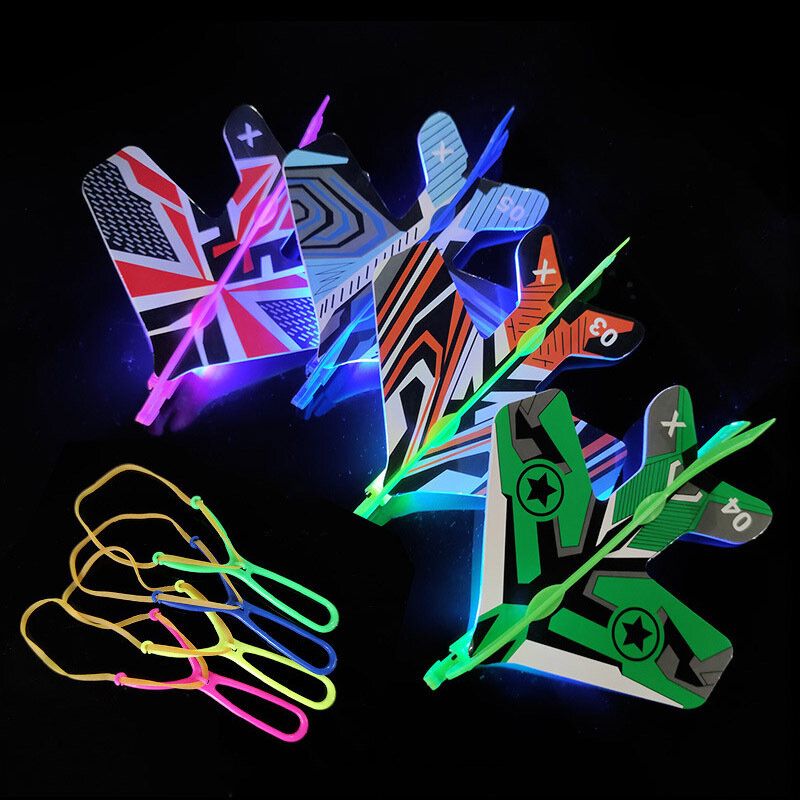 DIY LED Light Catapult para Crianças, Lançador de Avião, Decoração de Natal, Rápido, Rápido, Brinquedo Voador, Presente, Ehzanime