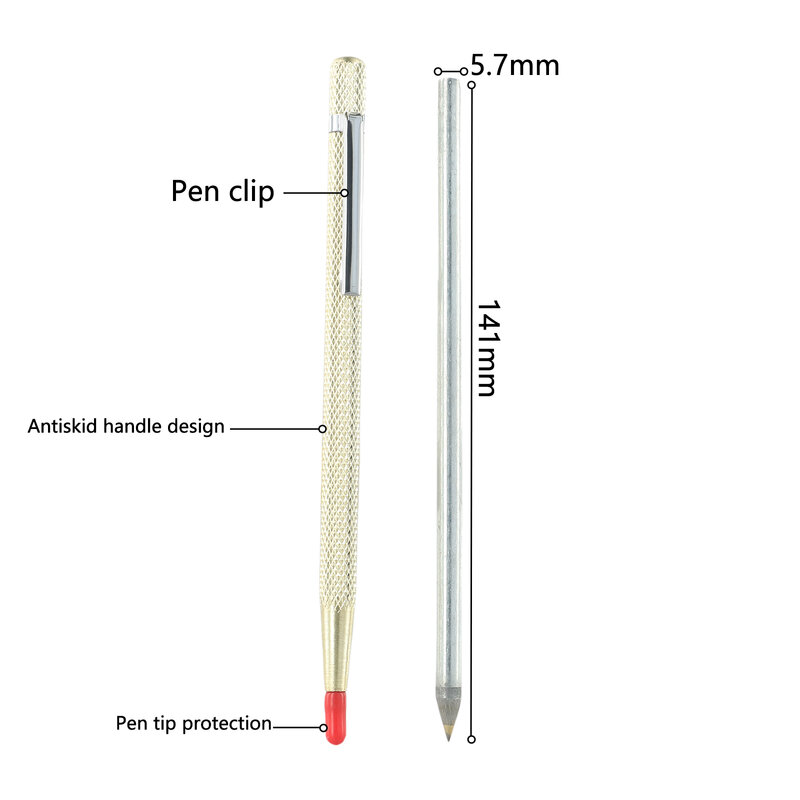 2 Stks/set Diamant Glas Tegelsnijder Carbide Krabber Hard Metaal Belettering Pen Constructie Voor Tegels Snijden 150Mm/140Mm