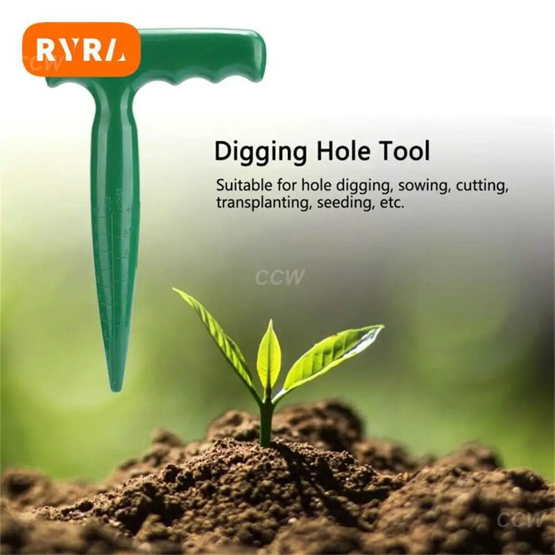 Soil Puncher Digging Sowing Durable Green Practical Fertilizer Device Transplanter Hole Punch Cutting Transplanting Home Solid