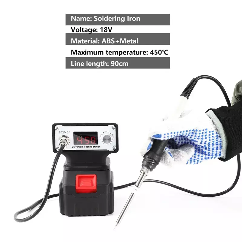 T12-D Mini Elektrische Soldeerstation Digitale Elektronische Lassen Iron Draagbare Zonder Voeding Voor Makita 18V Batterij