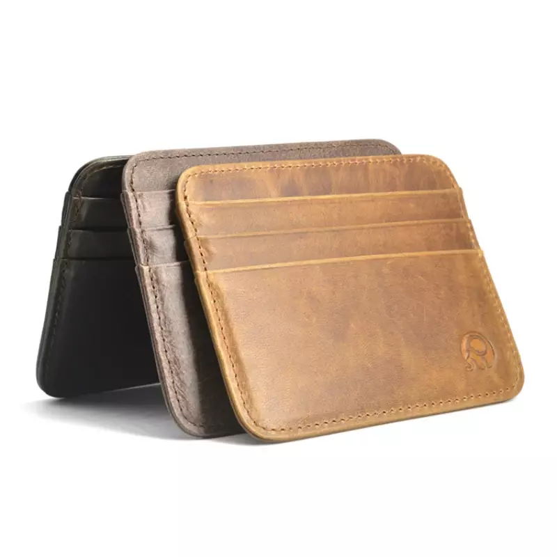 New Cowhide Leather Credit Card Case Mini ID Card Holder Small Purse For Man Slim Men's Wallet Cardholder