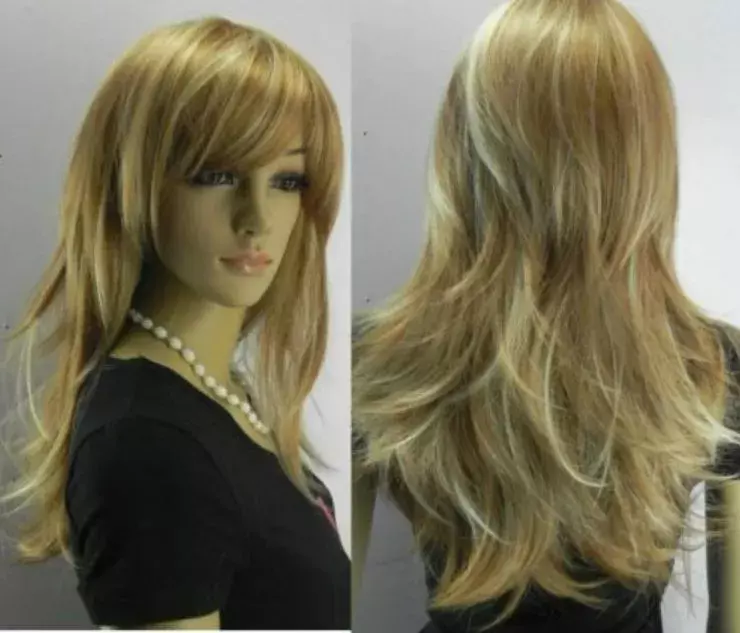 Длинный прямой парик для девушек коричневого и коричневого цвета со светлыми волосами, новый высококачественный модный парик с рисунком