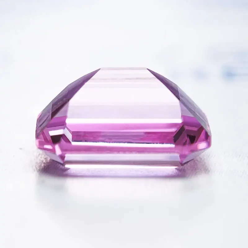 Lab Grown Sapphire Emerald Cut Pink Color Gemstone for Charms DIY Ring Necklace Earrings Materials Selectable AGL Certificate