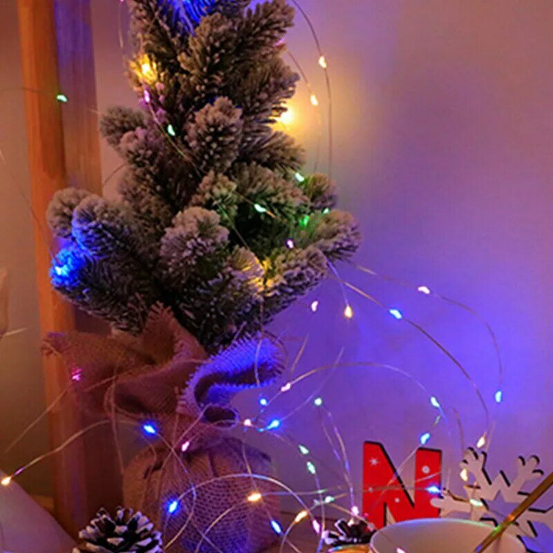 Guirlandes de Noël avec télécommande, guirlandes de Noël, lumières dégradées, USB, batterie, arbre de Noël, décoration de rue, 10m