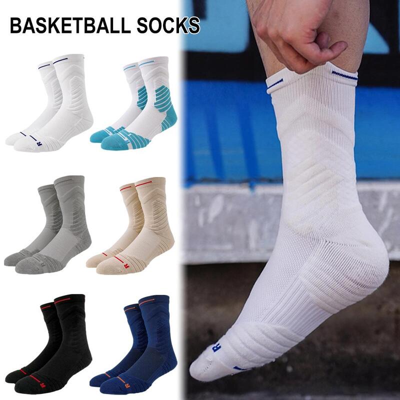 Мужские спортивные носки, женские дышащие компрессионные баскетбольные Носки для верховой езды, баскетбола, велоспорта, бега, хоккея, велоспорта, футбола S R3G0