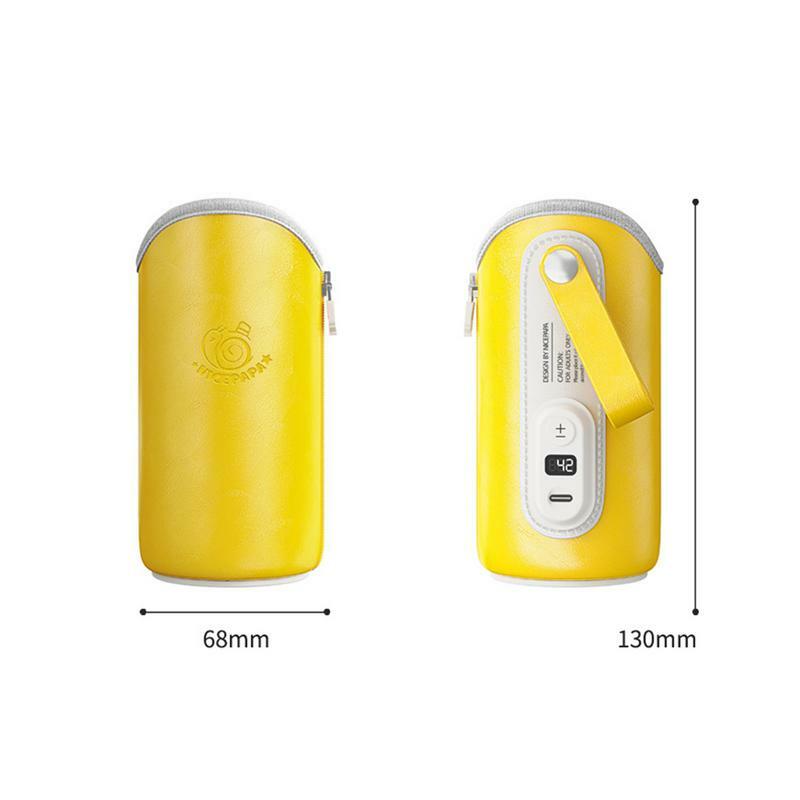 กระเป๋าเครื่องอุ่นขวดนมแบบพกพาความจุขนาดใหญ่หนัง USB สำหรับใส่ขวดนมอุปกรณ์เสริมสำหรับเดินทางกระเป๋าเครื่องทำอาหาร