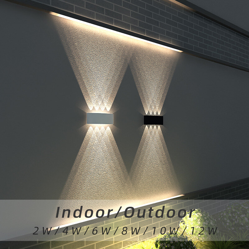 LED 북유럽 벽조명 야외 방수 IP65 인테리어 벽등 4W 6W 8W 10W 정원 조명, 알루미늄 침실 거실 계단 조명