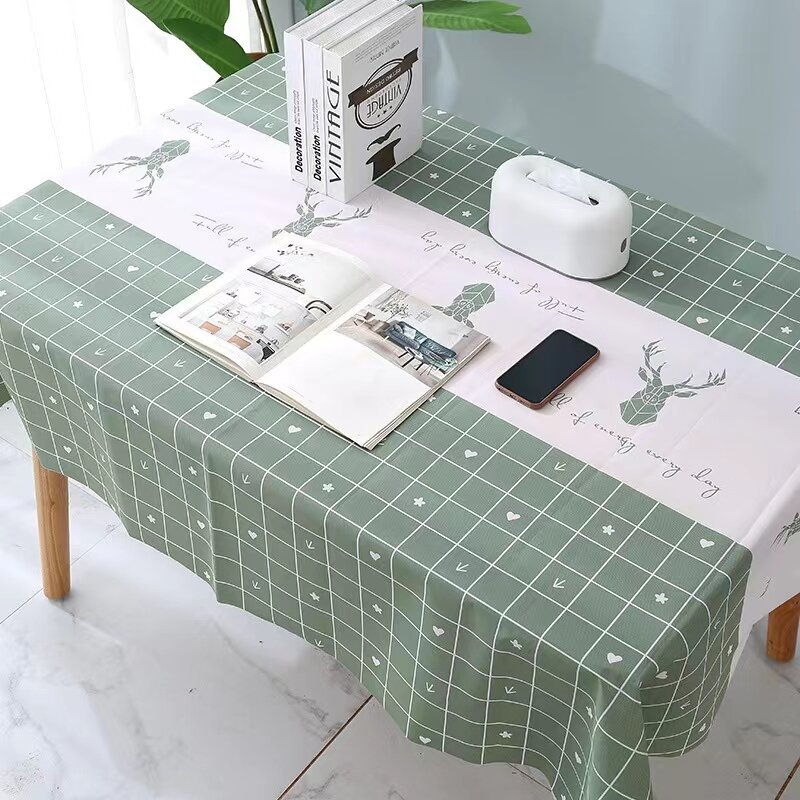 Mantel de estilo nórdico para mesa de centro, mantel de plástico desechable para el hogar, Rectangular, impermeable y a prueba de aceite