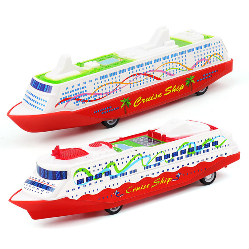 Cruise Boat Model Collection para crianças, pull back, deslizando navio a vapor deslizando brinquedo, presente para crianças, novidade brinquedos mordaça, 1pc