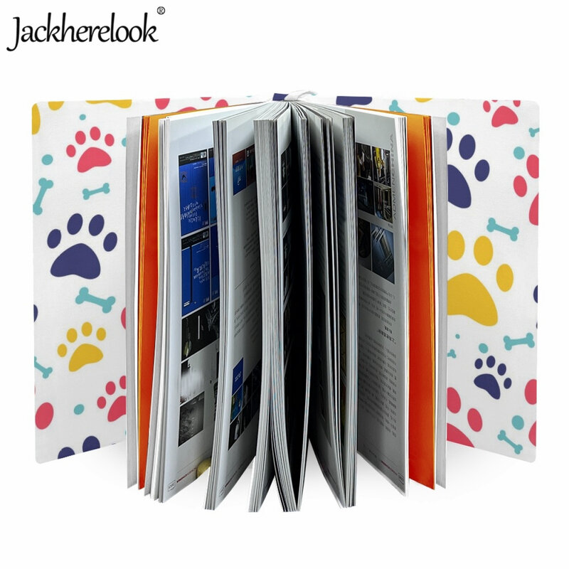 Cute Animal Paw Print Pattern stampa borsa da scuola accessori studenti copertine per libri di testo amanti del libro custodia rigida per libri personalizzata