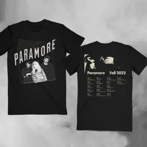Paramore 2022 kaus 2 sisi Tour Amerika Utara, kaus 2 sisi Paramore Tour Amerika Utara (1)
