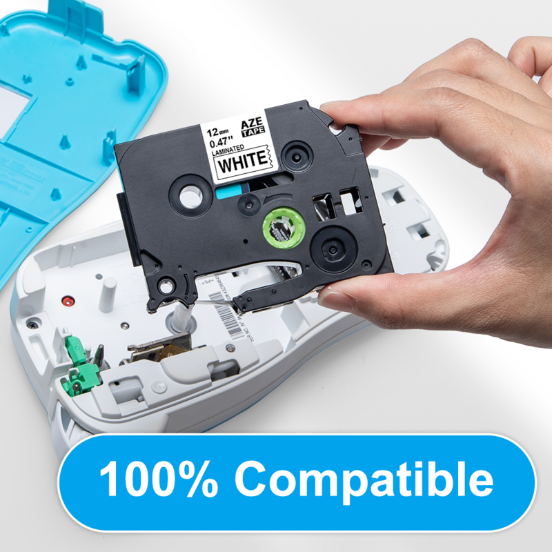 Aken 1pcs TZE-231 Label Tape Compatible pour Brother P-touch Imprimante d'étiquettes 6/9/12/24MM Ruban pour PT-H100 PT-D200 P710BT