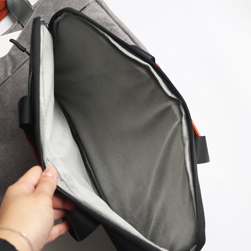 Custom Initials Business Briefcase Leather Nylon Portable Woman Man Laptop Bag Engrave Name School Student Tote Bag Handbag