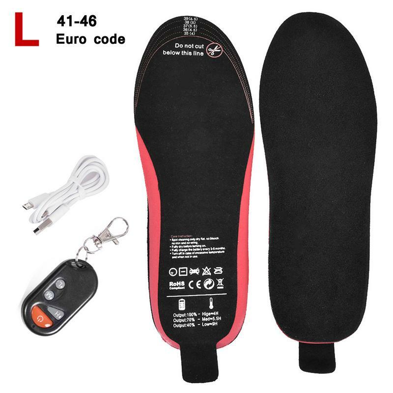 Semelles de chaussures métropolitaines USB avec télécommande, coussinets chauffants électriques, chaussette chaude pour les pieds, polymères chauffants électriquement