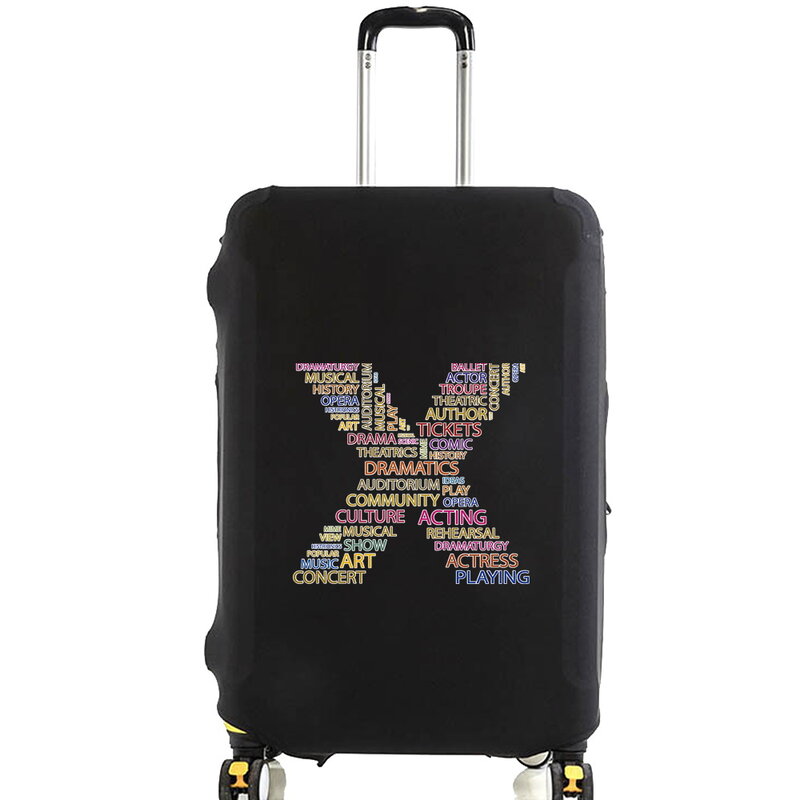 Pelindung koper, pelindung koper bagasi elastis, perjalanan pola nama huruf, pelindung debu, 18-32 koper