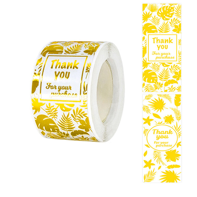 Retângulo folha de ouro adesivos, obrigado para o presente do pequeno negócio, rótulos de selo, decoração, envelope, 120pcs