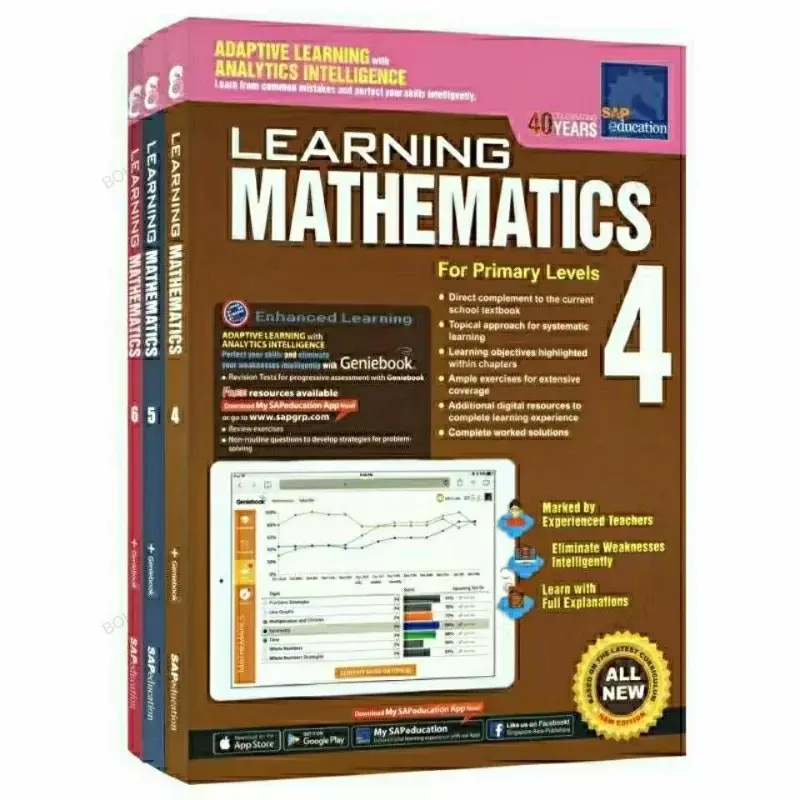 كتاب الرياضيات في سنغافورة للمدرسة الابتدائية ، كتاب تعلم الرياضيات ، رياض الأطفال ، كتاب تعلم الرياضيات ، 1-6 ، 1-6