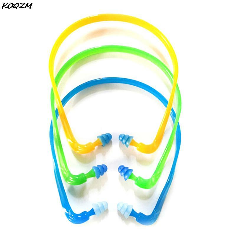 Silicone earmuffs para redução de ruído, proteção auricular reutilizável, proteção auricular, cor aleatória, 1 conjunto