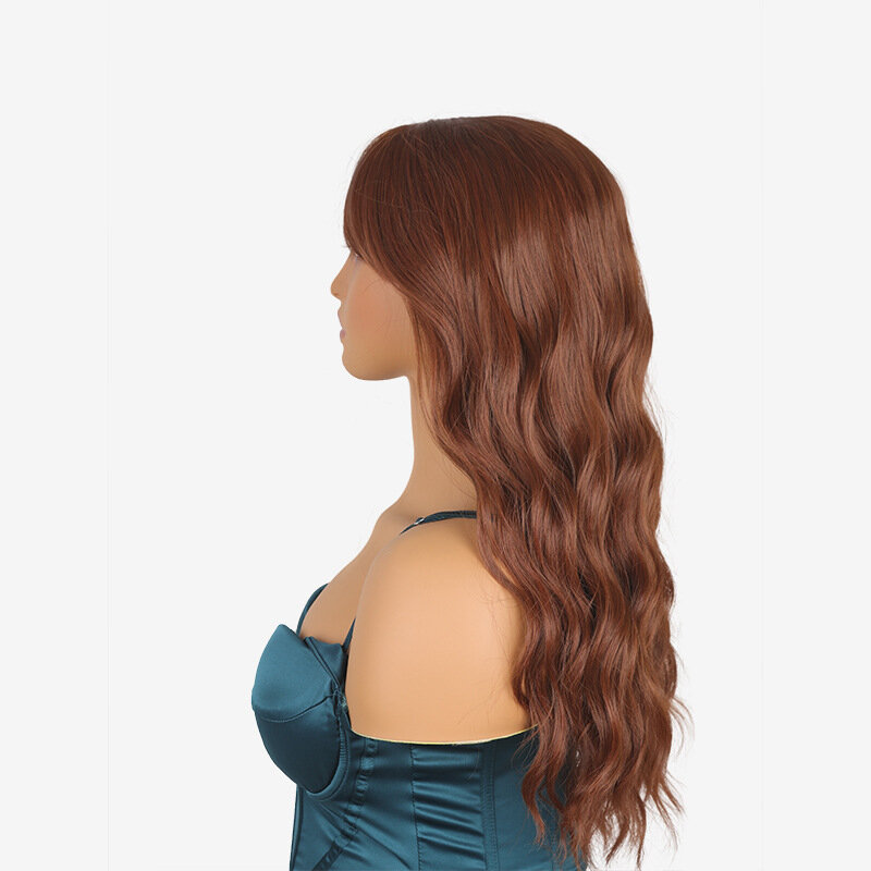 SNQP 65 см, длинные вьющиеся волосы с центральным разделением, пушистые и стройнящие, новый стильный парик для женщин, ежедневный косплей, фотостойкий, термостойкий