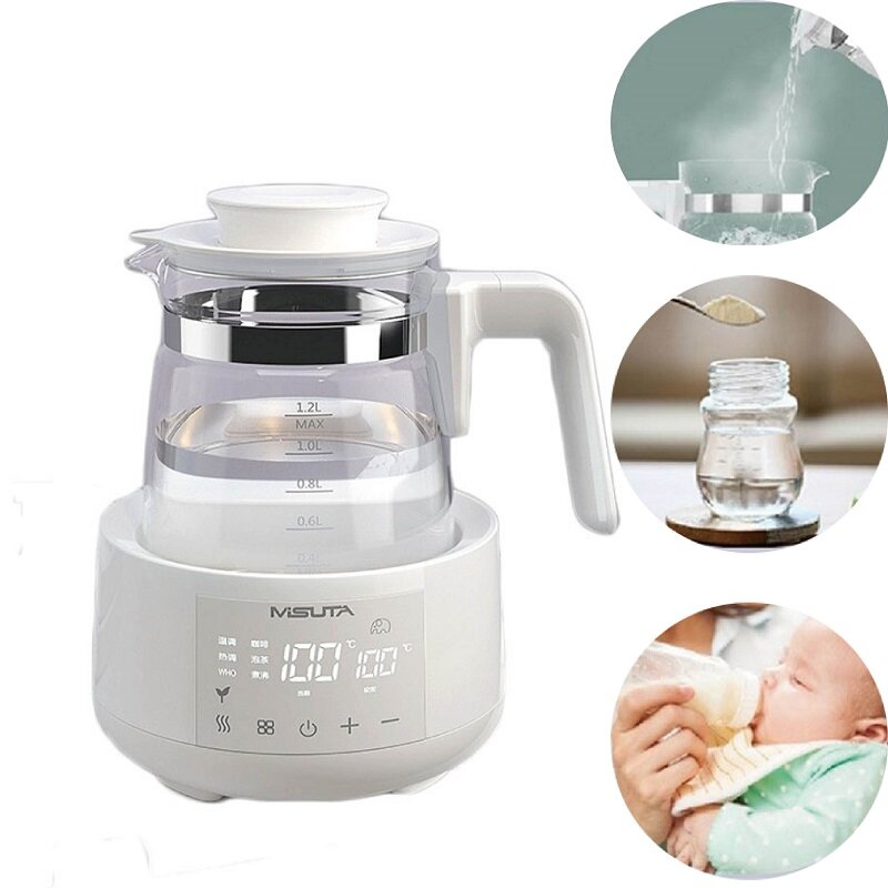 Bouilloire en verre Smart Sotchi pour lait en poudre pour bébé, chauffe-lait électrique multifonctionnel, température constante, 1200ml, 220V