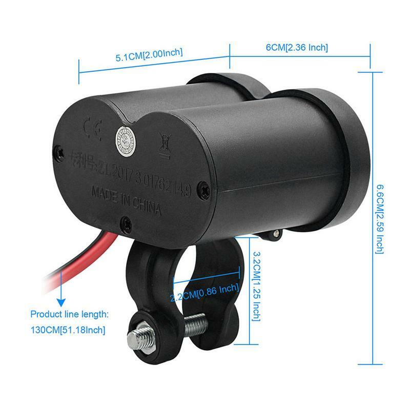 Motorcycle Lighter Socket USB Charger Waterproof Cigarette Lighter Socket With Switch Handlebar & Rear View Mirror Clamp Power