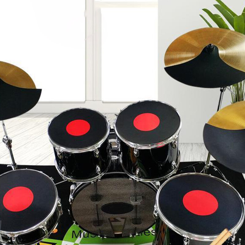 Percussão Drum Mat Amortecedores Prática Pad Kit, Drum Mute Pads, acessórios, 4pcs