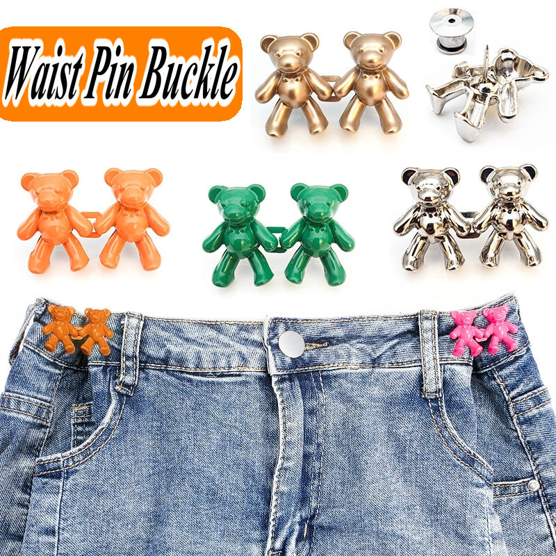 Botón de ajuste de cintura multicolor, ganchos de Metal para ropa, hebilla de cintura para Jeans, botón de oso extraíble, botones invisibles DIY, nuevo