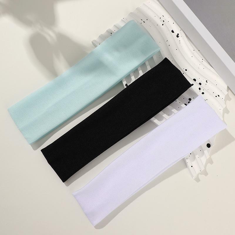 1PC Absorbing Sweat Headband Candy Color White Pink Blue Red Hairband Pure Cotton Simple Elastic Headbands Turban Headwear