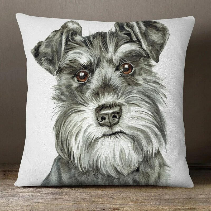 Hand Painting Dogs Posters Polyester Linen Cushion Covers Red Dachshund Schnauzer Sheepdog Poodle Dog Sofa Car chair Pillow case