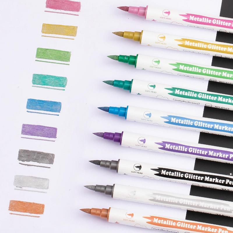 Dual Head Marker 10 Colors Permanent Marker Pen DIY Craft Art Marker Paint Marker For Writing Drawing Card Making