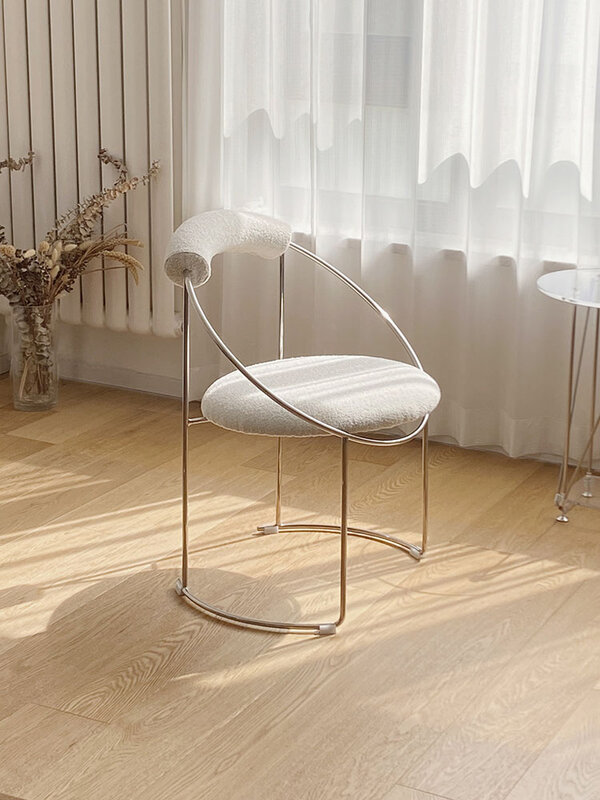 Nordic Makeup Soft Chair Velvet With Backrest Dining Designer Chair Luxury Furniture Living Room Armchair Bedroom Dressing Stool