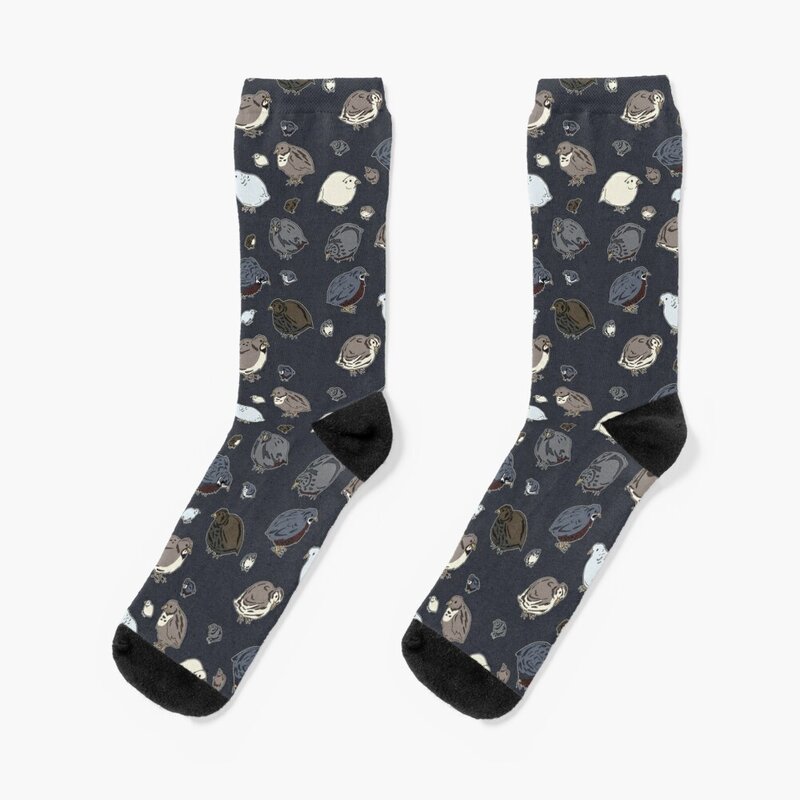 Button Quail Pattern Socks christmas gifts Soccer Socks Ladies Men's