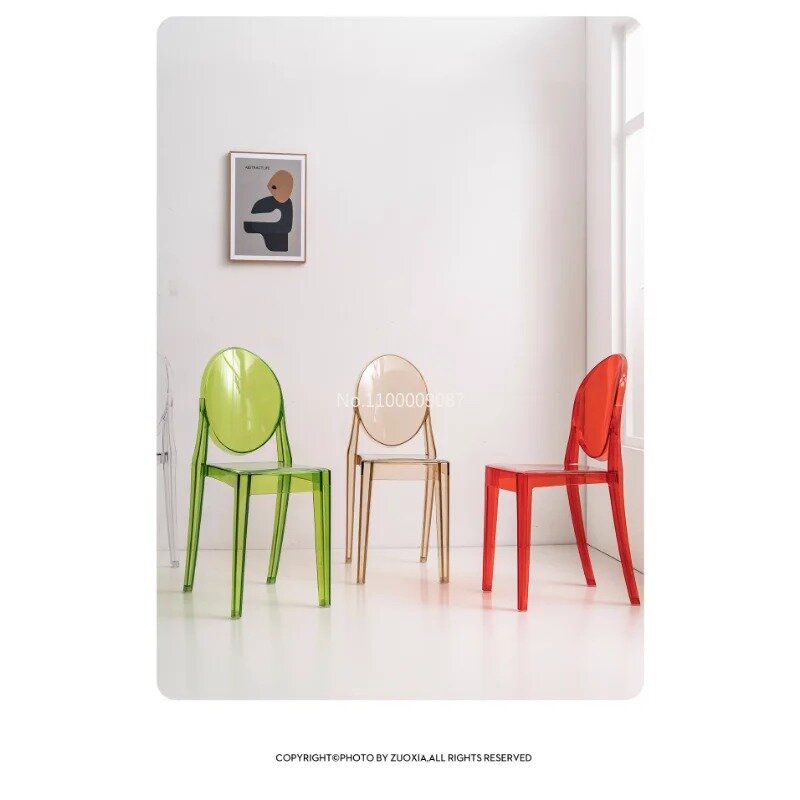 Siateczkowe czerwone akrylowe krzesło do jadalni przezroczyste krzesło designerskie kreatywne do sklepów z herbatą krzesło hotelowe стулья для кухни krzesła cadeiras