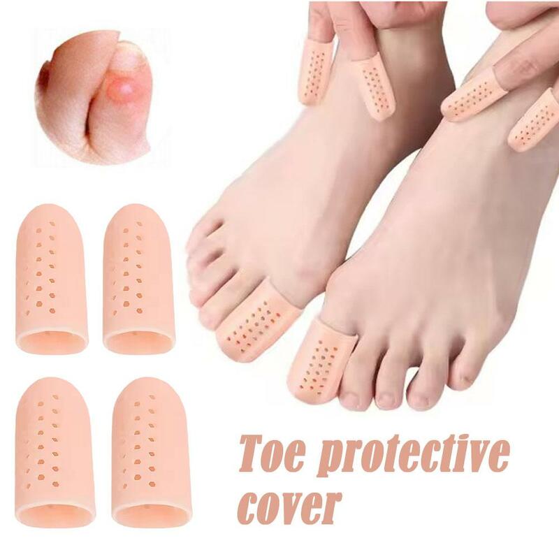 Silicone Toe Protectors Solid Color Anti-Friction Foot Care Thumb Sleeve Corn Blisters Pain Relief Toe Tube Cover With Hole
