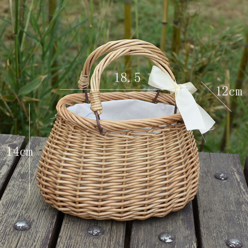 Nuova borsa portatile in rattan borsa tessuta a mano borsa in bambù inclinata della boemia borsa fotografica per le vacanze al mare per le donne